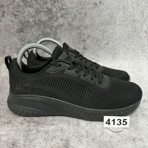 Skechers BOBS Sport Squad Chaos Sneakers Womens 8 Black Face Off 117209